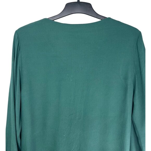 Madewell Womens Smokey Spruce V-Neck Button-Down Novel Dress Long Sleeve Large - Picture 5 of 14